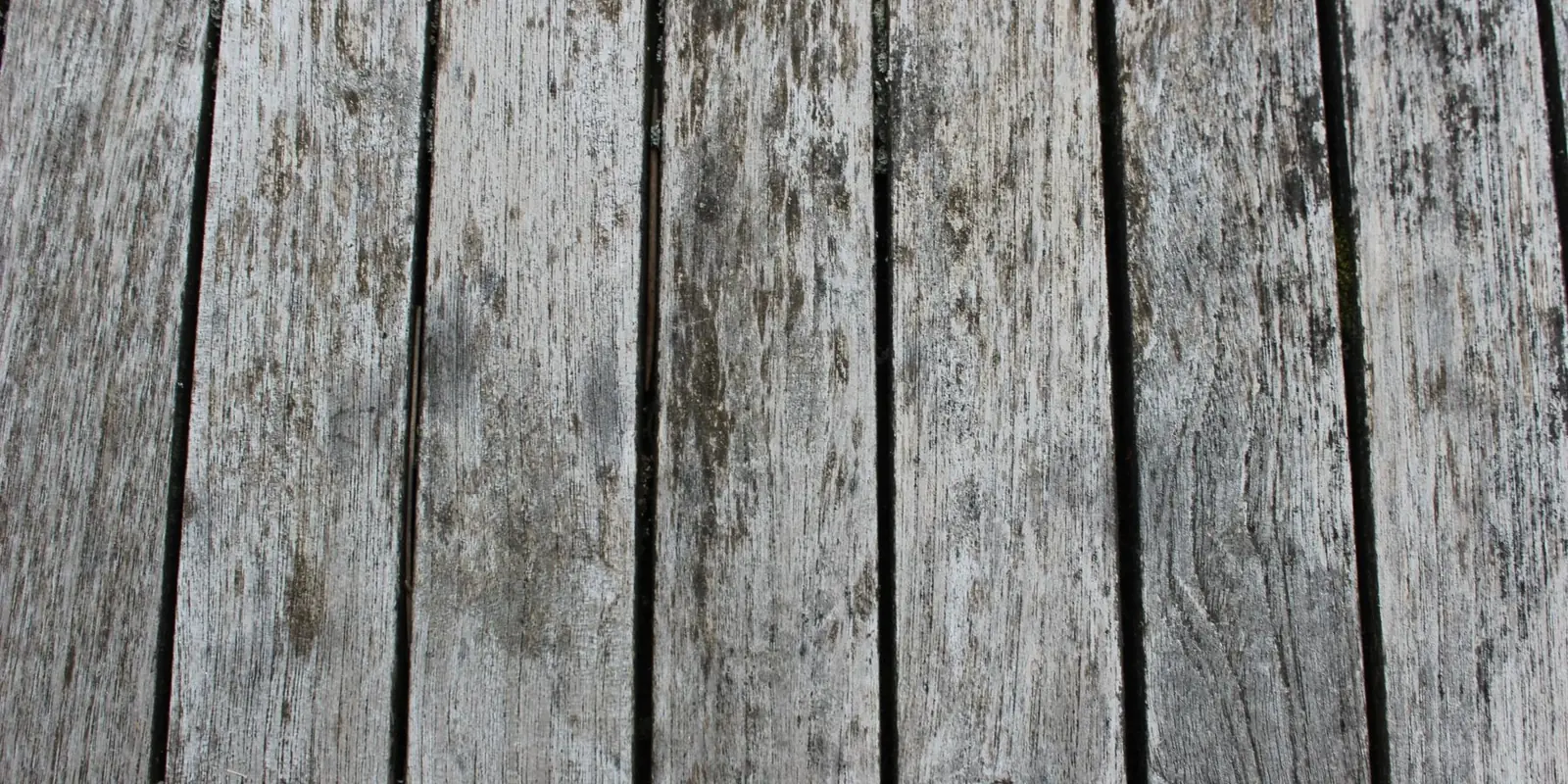 Weathered deck boards that need cleaning